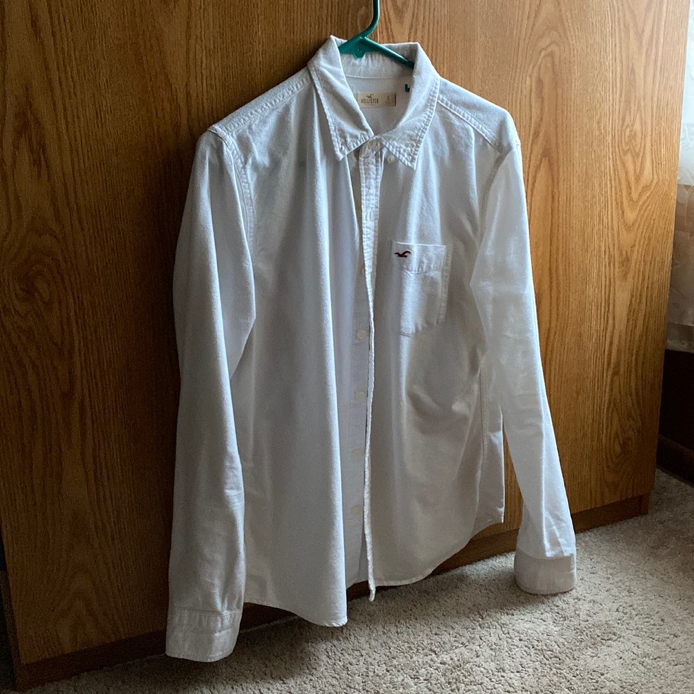 White Hollister long sleeve dress shirt size small
